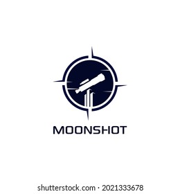 illustration vector graphic of Moon shot rocket star logo design premium vector