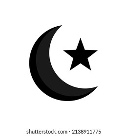 Illustration vector graphic of moon star, islamic icons. Concept flat design. Perfect for muslims, coverbook, web, template, advertising promotion, icon, symbol, sign, etc.