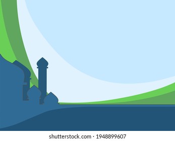 Illustration, Vektorgrafik der Moschee Blau und Grün Farbkombination.
Perfekt für Banner, Event, Grußkarte, Hintergrund etc.