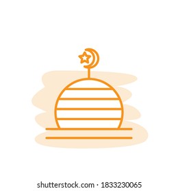 Ilustración Gráfica vectorial de la plantilla de icono de la mezquita