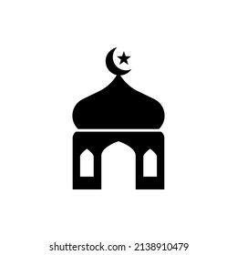 Illustration vector graphic of mosque icon. Concept flat design. Perfect for muslims, coverbook, web, template, advertising promotion, icon, symbol, sign, etc.
