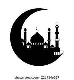 illustration vector graphic of mosque, perfect for mosque design , silhouette, ramadhan icon, mosque vector, mosque silhouette
, ramadhan background, Eid Al-Fitr vector , etc.