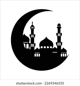 illustration vector graphic of mosque, perfect for mosque design , silhouette, ramadhan icon, mosque vector, mosque silhouette
, ramadhan background, Eid Al-Fitr vector , etc.