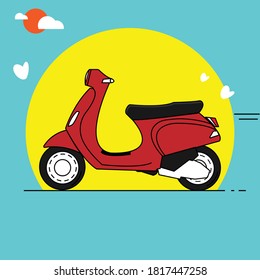 Illustration vector graphic of motor scooter