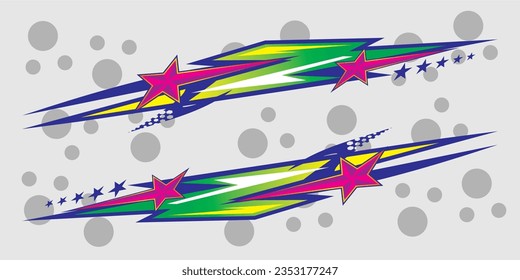 Ilustración Vector Gráfico de bandas de motor. Desgarro de coche. Flechas.