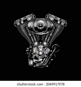Illustration vector graphic of motorcycle engine