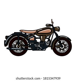 Ilustración simple del vector de motocicleta retro