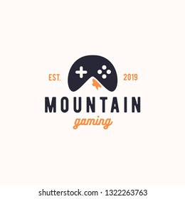 Illustration vector graphic mountain console logo combination