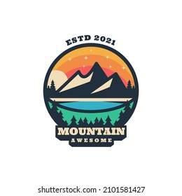 Illustration vector graphic of Mountain, good for logo design