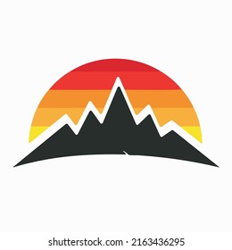 Illustration Vector Graphic of Mountain Good for Logo, Icon, Emblem, or Background 
