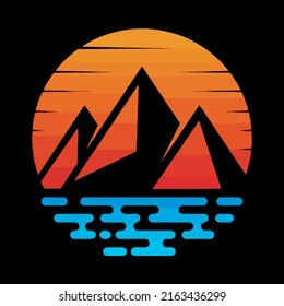 Illustration Vector Graphic of Mountain Good for Logo, Icon, Emblem, or Background 