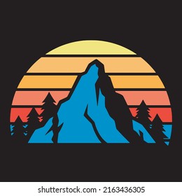 Illustration Vector Graphic of Mountain Good for Logo, Icon, Emblem, or Background 