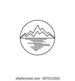 illustration vector graphic of the mountain logo template with shape 