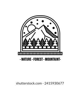 illustration vector graphic mountain nature monoline illustration