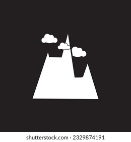ilustración vectorial gráfico de montaña sobre fondo negro. perfecto para excursionismo al aire libre icono, concepto de juego, icono, logotipo producto, empresa de logotipo, fondo, papel tapiz, pegatina, etc