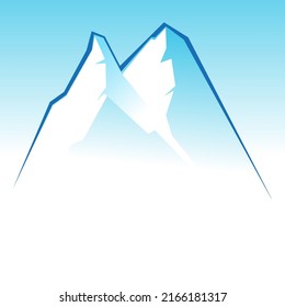 Illustration vector graphic of mountain range,landscape with snow elements. Flat design,use for artwork design,logo,symbol and concept.