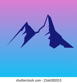Illustration vector graphic mountain silhouette icon flat design  Use for icon web design app   mobile symbols logo   artwork minimal concept  