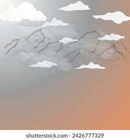 Illustrationsvektorgrafik eines Bergtals