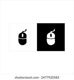 Ilustración Vector gráfico de ratón, blanco y negro