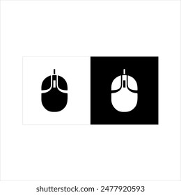 illustration vector graphic of mouse icon, black and white