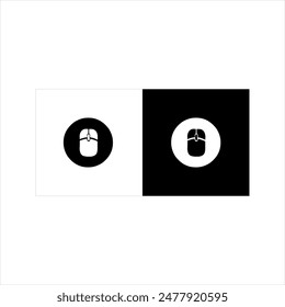 illustration vector graphic of mouse icon, black and white