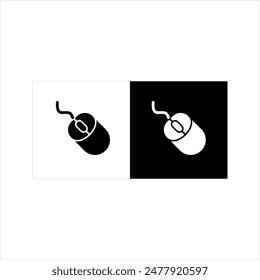 illustration vector graphic of mouse icon, black and white