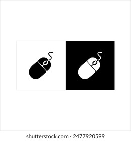 illustration vector graphic of mouse icon, black and white