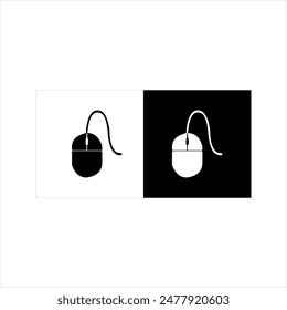 illustration vector graphic of mouse icon, black and white