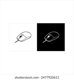 illustration vector graphic of mouse icon, black and white