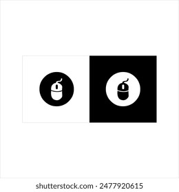 illustration vector graphic of mouse icon, black and white