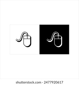 illustration vector graphic of mouse icon, black and white