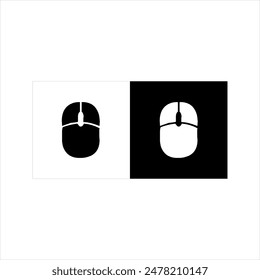 illustration vector graphic of mouse icon, black and white