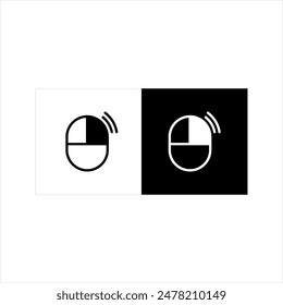 illustration vector graphic of mouse icon, black and white