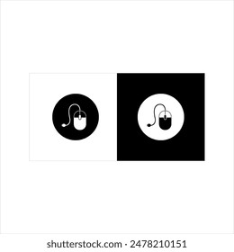 illustration vector graphic of mouse icon, black and white