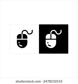 illustration vector graphic of mouse icon, black and white