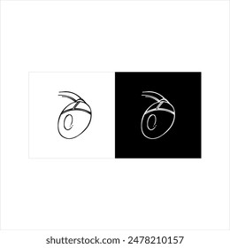 illustration vector graphic of mouse icon, black and white