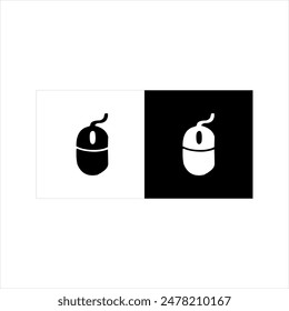 illustration vector graphic of mouse icon, black and white