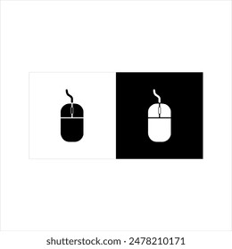 Ilustración Vector gráfico de ratón, blanco y negro