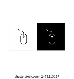 illustration vector graphic of mouse icon, black and white