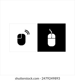 Illustration vector graphic of mouse icon, black and white
