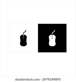 Ilustración Icono de Vector de ratón, blanco y negro