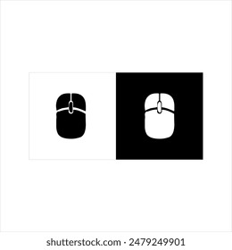 Illustration vector graphic of mouse icon, black and white