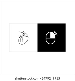 Illustration vector graphic of mouse icon, black and white