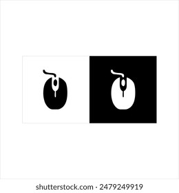 Illustration vector graphic of mouse icon, black and white