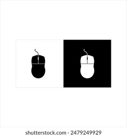 Illustration Vektorgrafik Grafik des Maussymbols, schwarz und weiß
