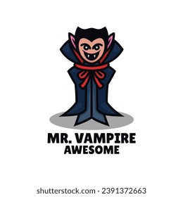 Illustration vector graphic of Mr Vampire, good for logo design