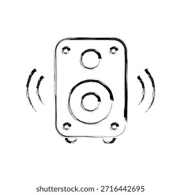 Ilustración Vector gráfico de icono de altavoz multimedia. Apto para música de estudio, musical, voz, etc.