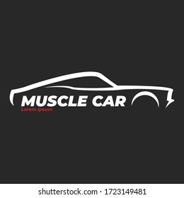 The illustration vector graphic of muscle car, perfect for automotive company logos, community logos and others.