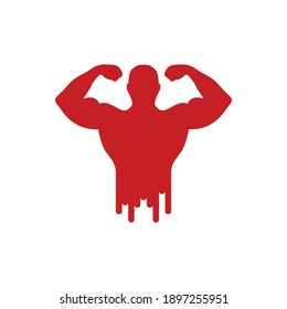 Gráfico vectorial de ilustración del logotipo muscular