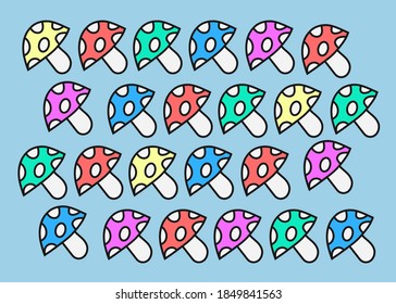 Illustration vector graphic of mushroom Pattern 